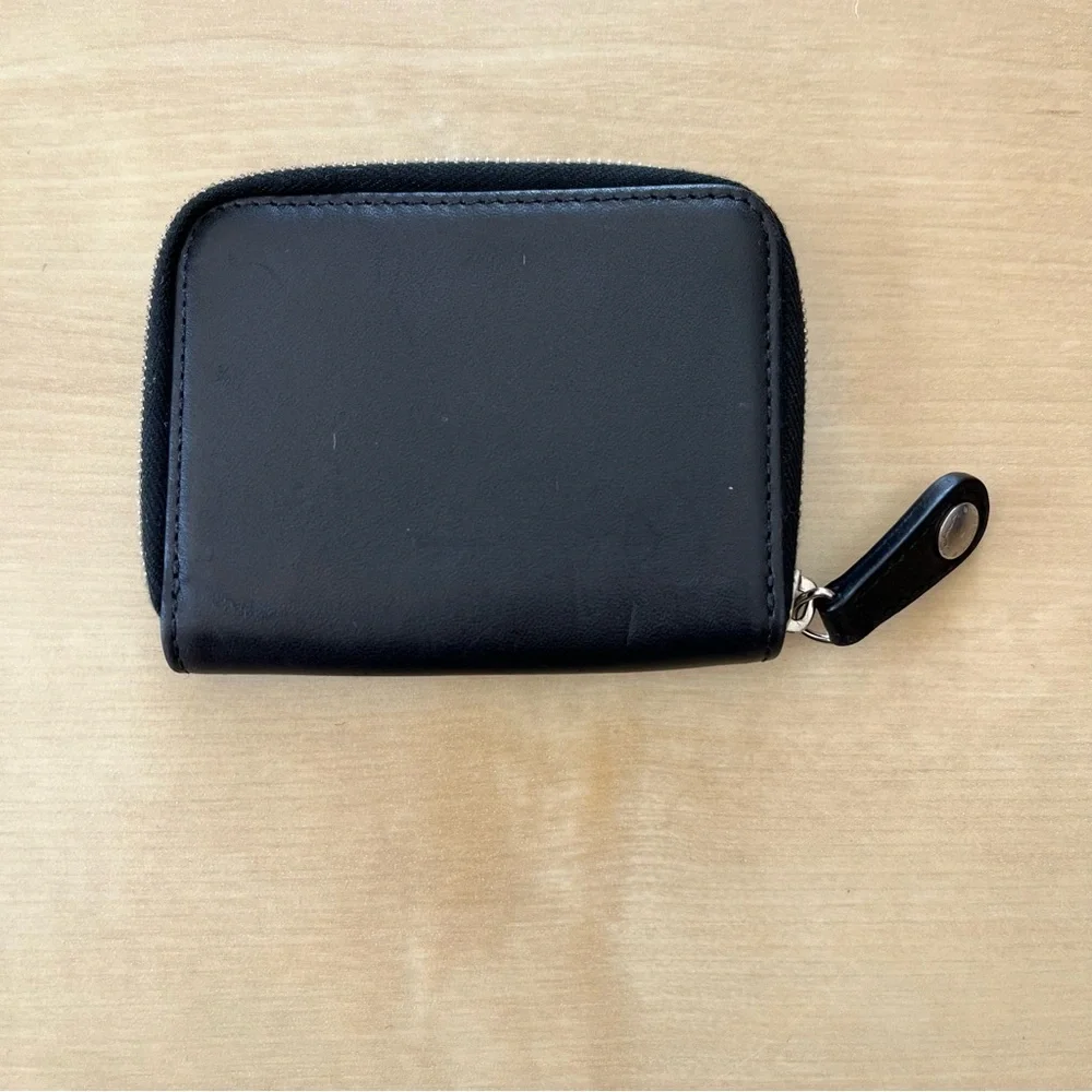 Coach Black Leather Zip Around Card Wallet - Picture 4 of 9